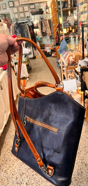 Italian Leather Covertible Tote/Backpack ~ pre-tariff pricing.