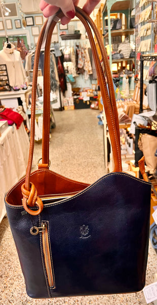 Italian Leather Covertible Tote/Backpack ~ pre-tariff pricing.