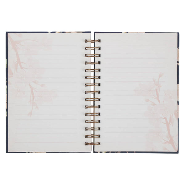 Christian Art Gifts - Journal Wirebound Large Navy It Is Well With My Soul