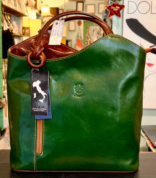 Italian Leather Covertible Tote/Backpack ~ pre-tariff pricing.