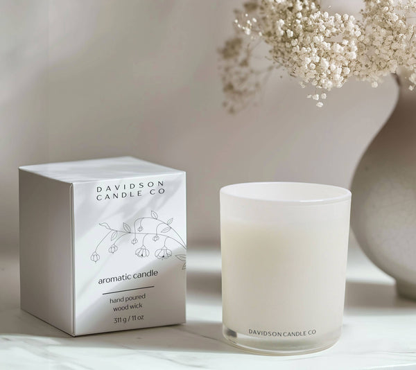 Davidson Candle Company LLC - 11 oz glass jar candle in box : Santal & Coconut