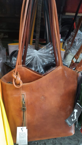 Italian Leather Covertible Tote/Backpack ~ pre-tariff pricing.