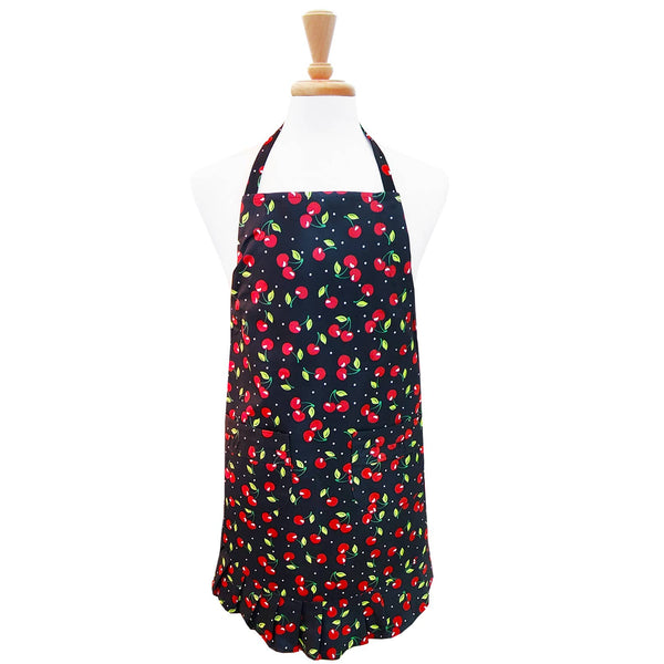 Two Lumps of Sugar - Black Cherries Ruffle Apron