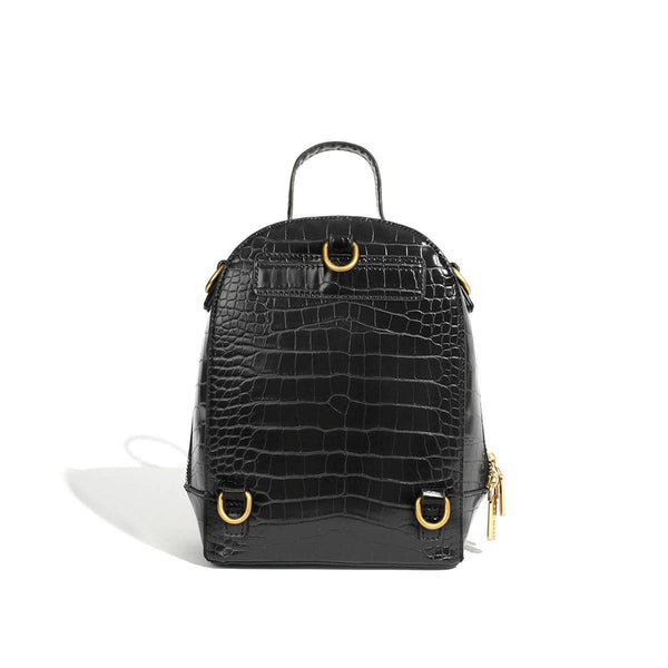 Pixie Mood - Cora Small - Recycled Vegan Backpack - Black Mock Croc: Black Mock Croc / SM