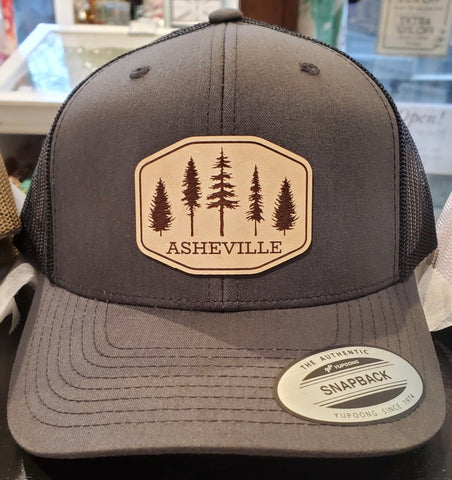 Asheville - Pine Tree - Leather Patch Hat -