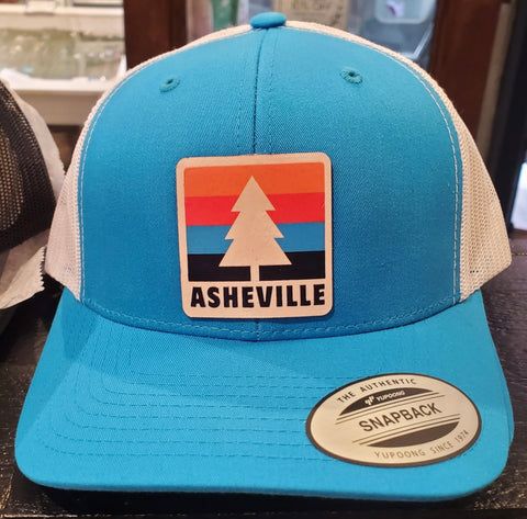 Asheville - Four Color Pine - Leather Patch Hat