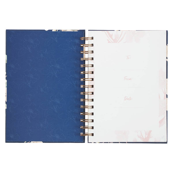 Christian Art Gifts - Journal Wirebound Large Navy It Is Well With My Soul