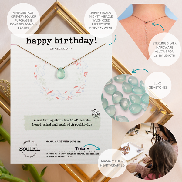 SoulKu - Chalcedony Luxe Necklace for Happy Birthday - BRNK21