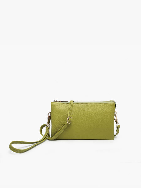 Jen & Co. - M013 Riley Monogrammable 3 Compartment Crossbody/Wristlet: Emerald
