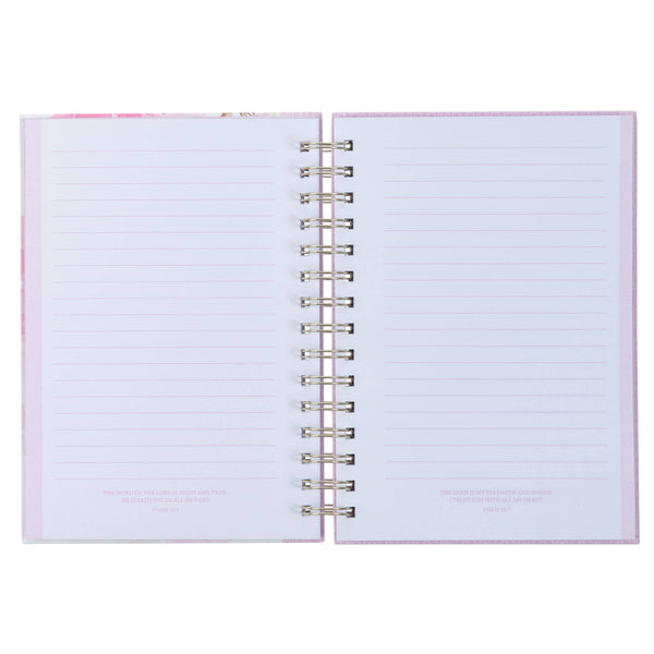 Christian Art Gifts - Journal Wirebound Pink My Grace 2 Cor. 12:9
