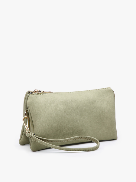 Jen & Co. - M013 Riley Monogrammable 3 Compartment Crossbody/Wristlet: Emerald