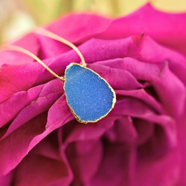 SoulKu - Blue Druzy Alchemy Necklace for Inner Strength