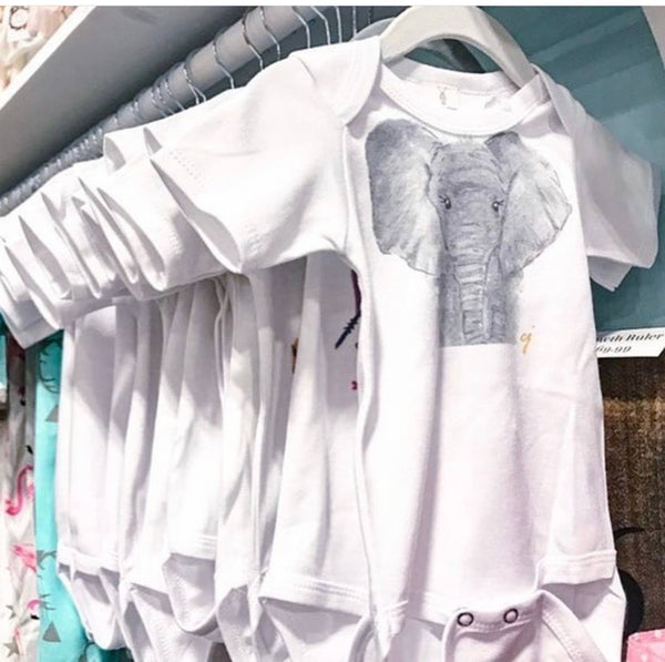 claire jordan designs - Elephant Onesie: 12-18