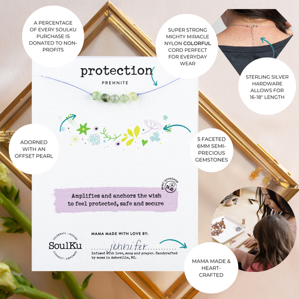 SoulKu - Prehnite Big Wishes Necklace for Protection - BW06