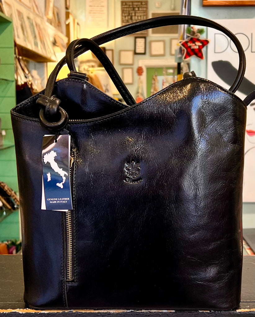 Italian Leather Covertible Tote/Backpack ~ pre-tariff pricing.