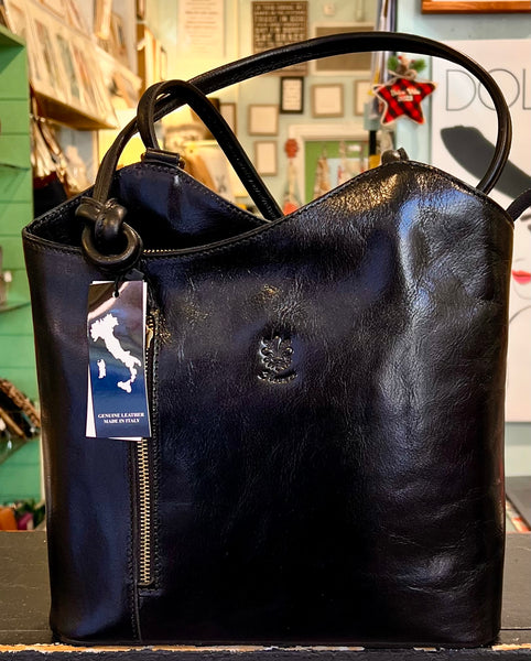 Italian Leather Covertible Tote/Backpack ~ pre-tariff pricing.