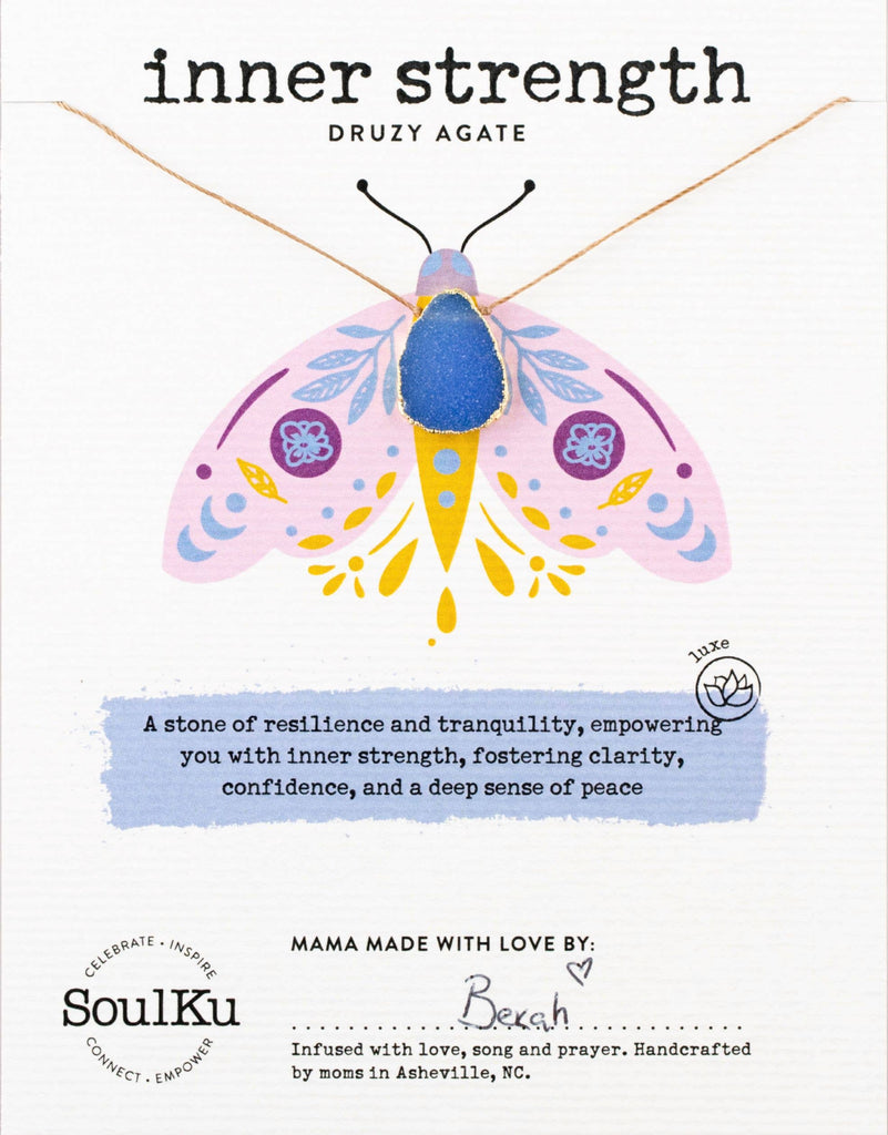 SoulKu - Blue Druzy Alchemy Necklace for Inner Strength