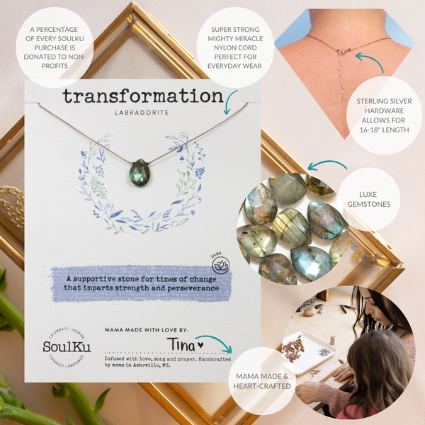 SoulKu - Labradorite Luxe Necklace for Transformation - OLOVE04