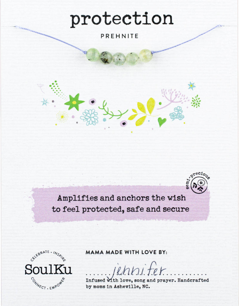 SoulKu - Prehnite Big Wishes Necklace for Protection - BW06