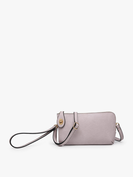 Jen & Co. - *SALE*M1818 Kendall Crossbody/Wristlet w/ Twist Lock Closure: Warm Grey