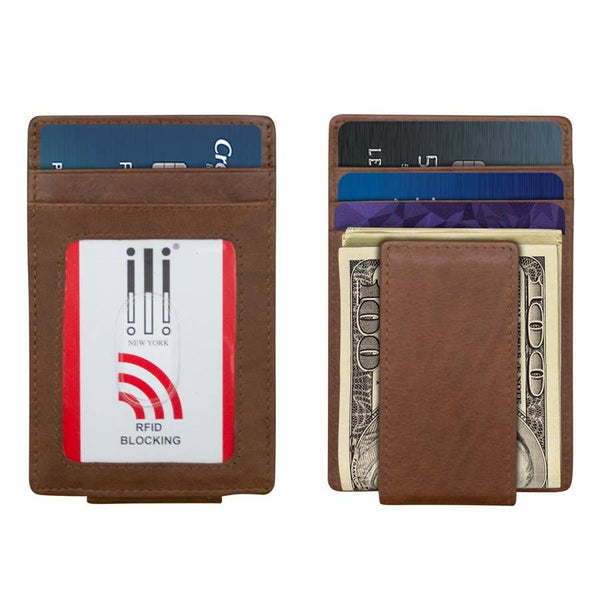 ili New York - 7770 Leather Magnet Money Clip Card Holder