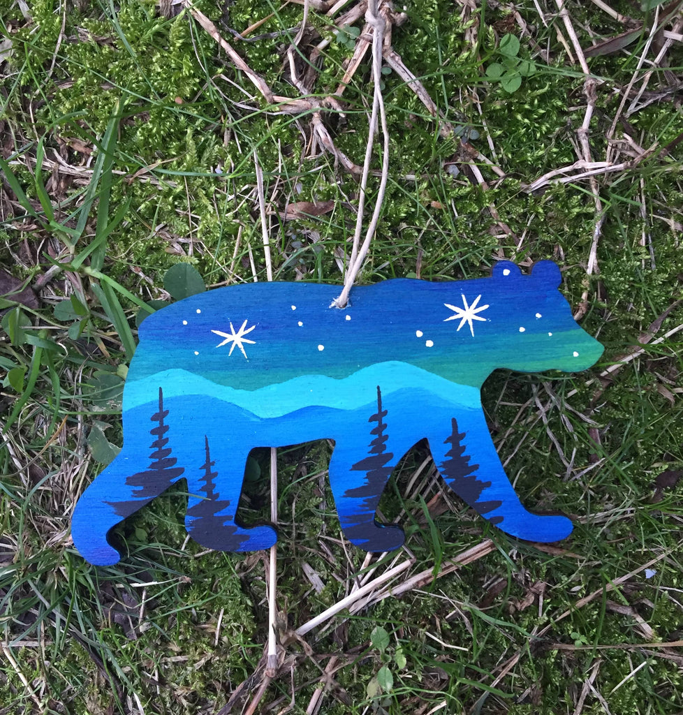 Wandering Arts and Crafts - Hand Painted Bear Ornament