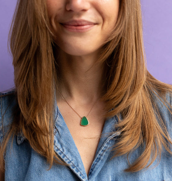 SoulKu - Kelly Chalcedony Alchemy Necklace for Nurture Your Heart