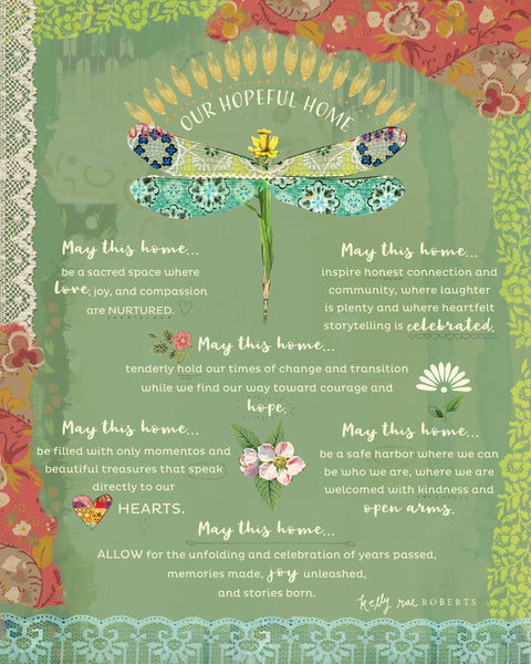 Kelly Rae Roberts - Our Hopeful Home - Print: 8x10 with 11x14 mat