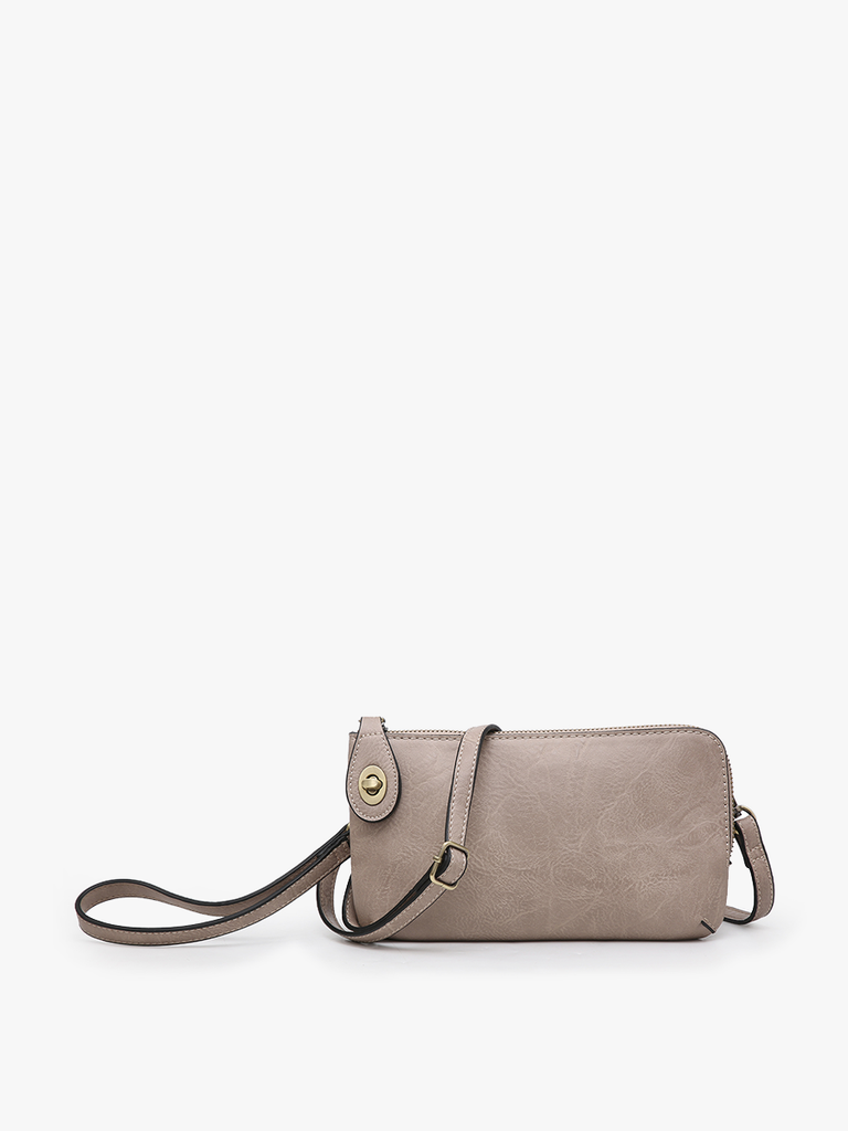 Jen & Co. - *SALE*M1818 Kendall Crossbody/Wristlet w/ Twist Lock Closure: Warm Grey