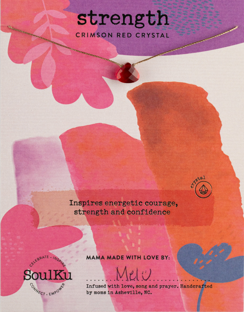 SoulKu - Crimson Red Crystal Soul Shine Necklace for Strength