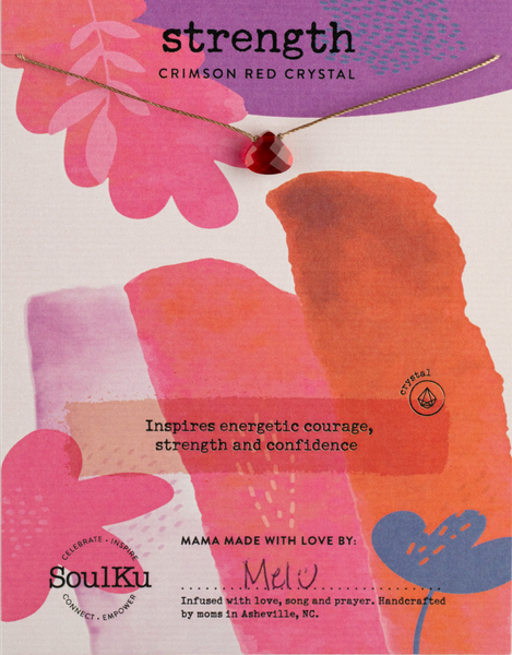 SoulKu - Crimson Red Crystal Soul Shine Necklace for Strength