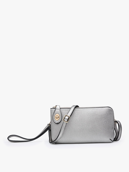 Jen & Co. - *SALE*M1818 Kendall Crossbody/Wristlet w/ Twist Lock Closure: Warm Grey