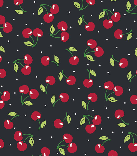 Two Lumps of Sugar - Black Cherries Ruffle Apron