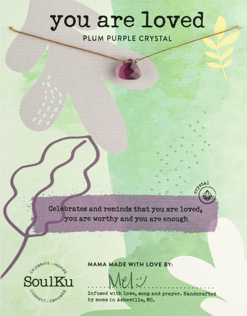 SoulKu - Plum Purple Crystal Soul Shine Necklace You Are Loved