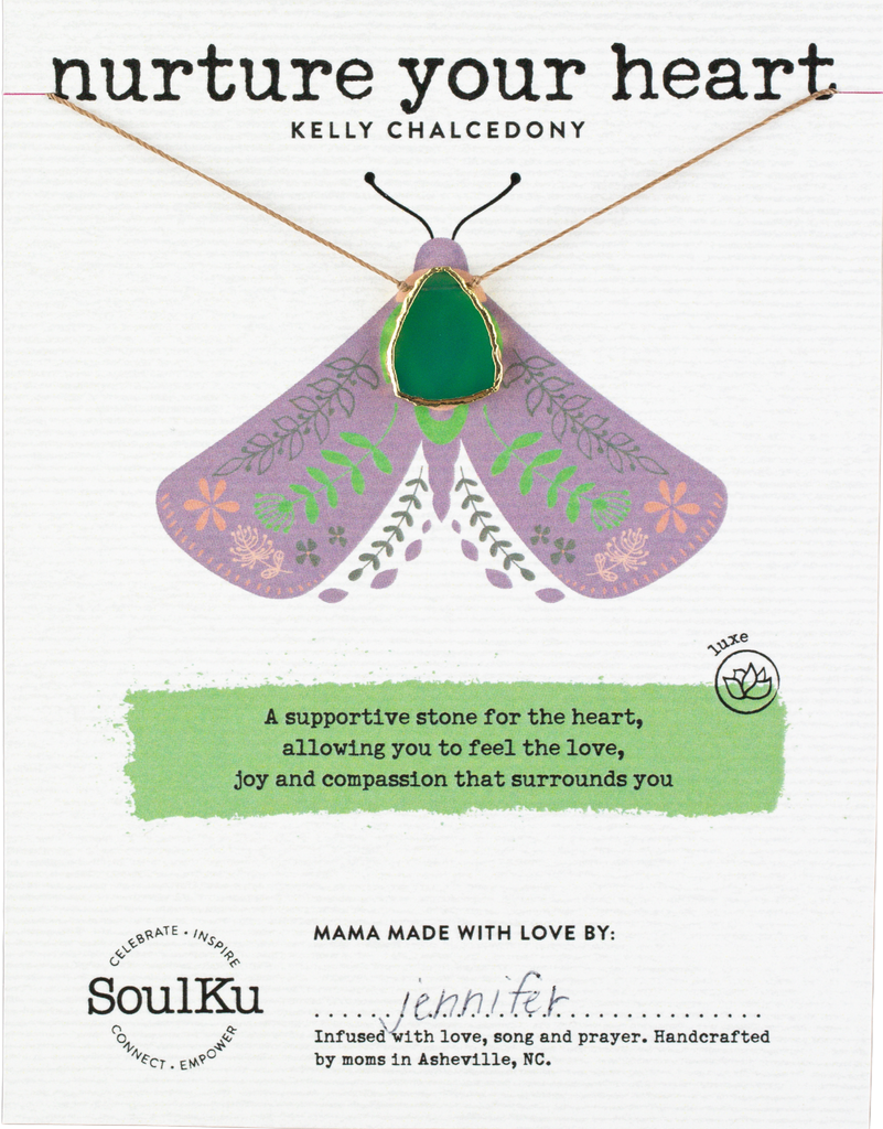 SoulKu - Kelly Chalcedony Alchemy Necklace for Nurture Your Heart