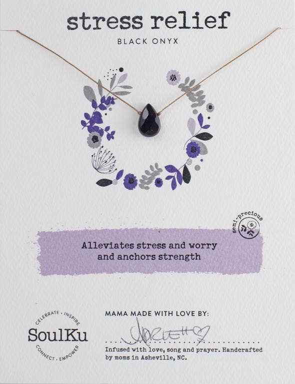 SoulKu - Blk Onyx Soul-Full of Light Necklace Stress Relief - SFOL16