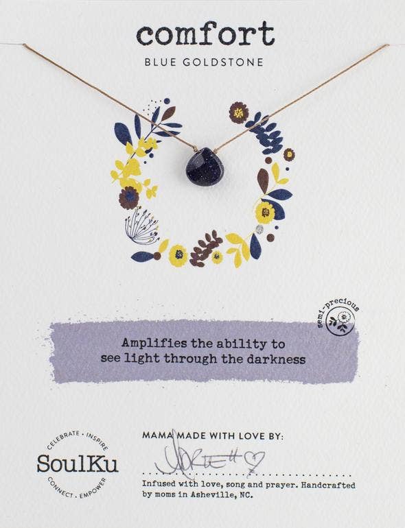 SoulKu - Blue Goldstone Soul-Full of Light Necklace Comfort - SFOL22