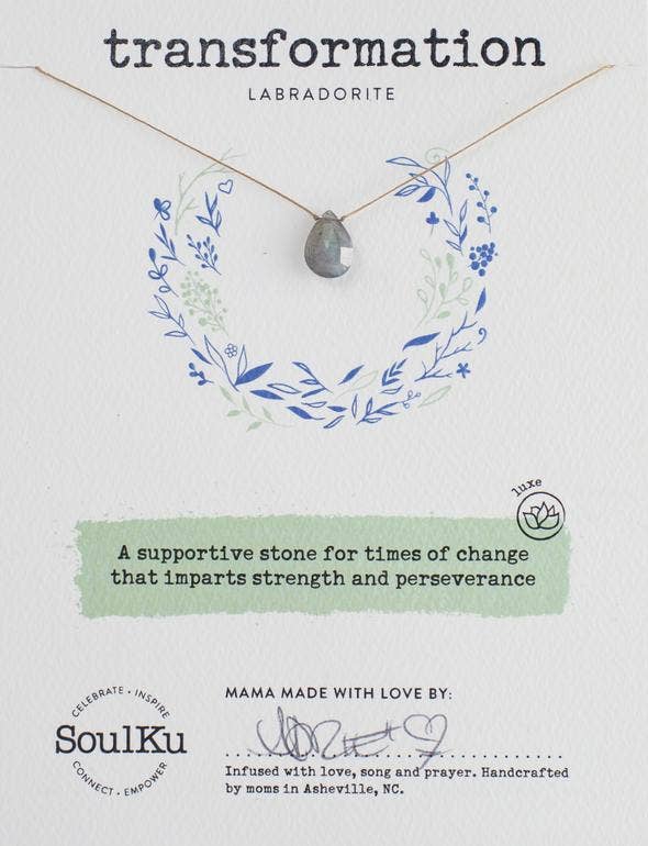 SoulKu - Labradorite Luxe Necklace for Transformation - OLOVE04