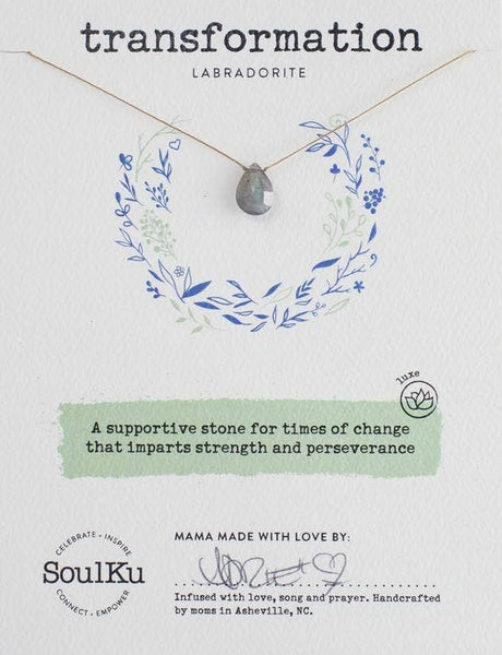 SoulKu - Labradorite Luxe Necklace for Transformation - OLOVE04