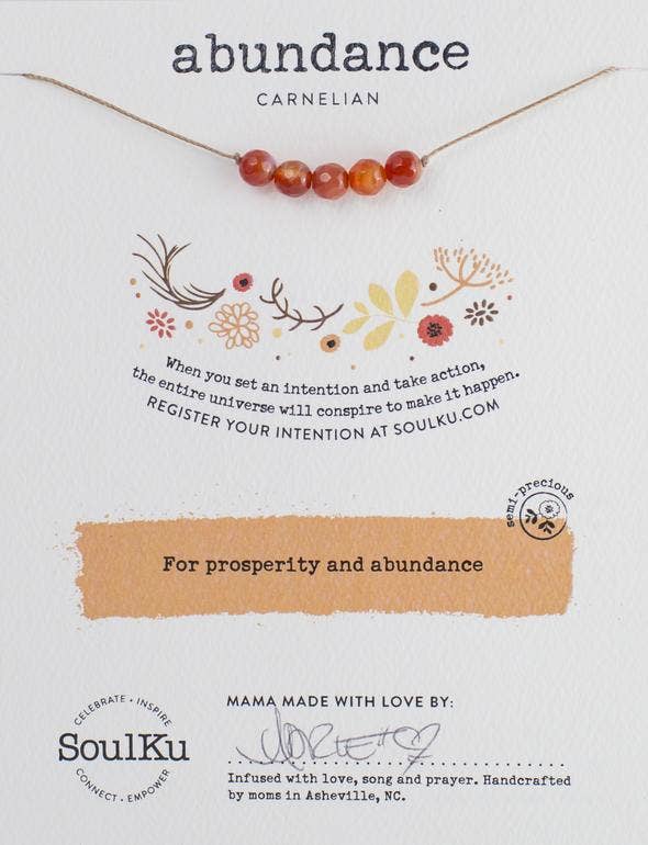 SoulKu - Carnelian Intention Necklace for Abundance - IN02