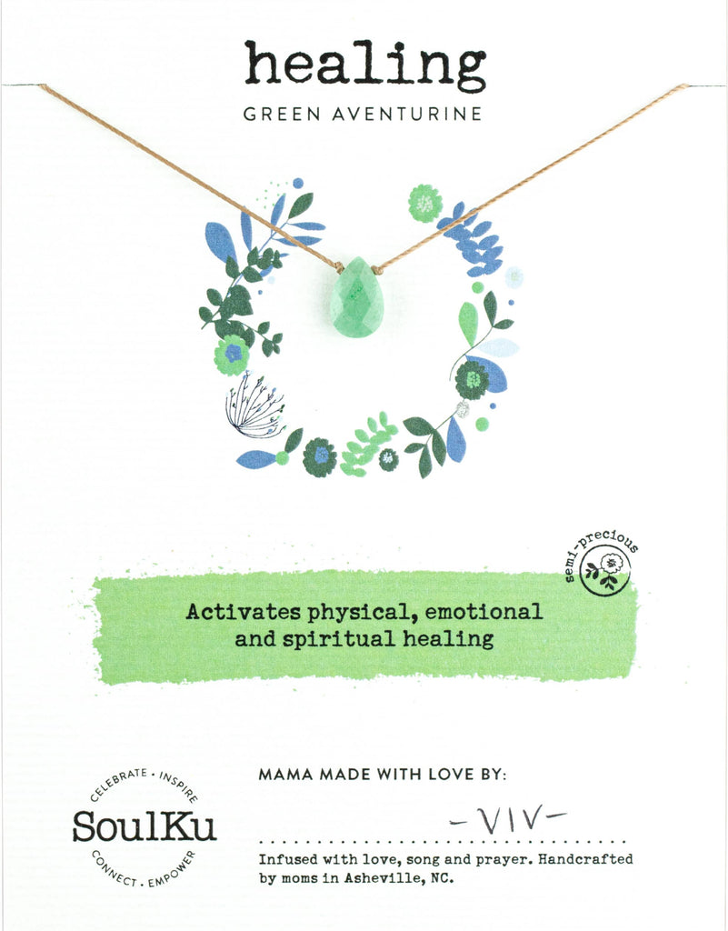 SoulKu - Green Aventurine Soul-Full of Light Necklace Healing -SFOL17
