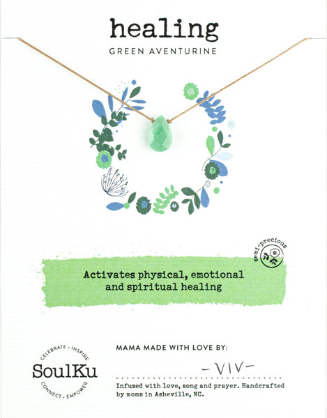 SoulKu - Green Aventurine Soul-Full of Light Necklace Healing -SFOL17