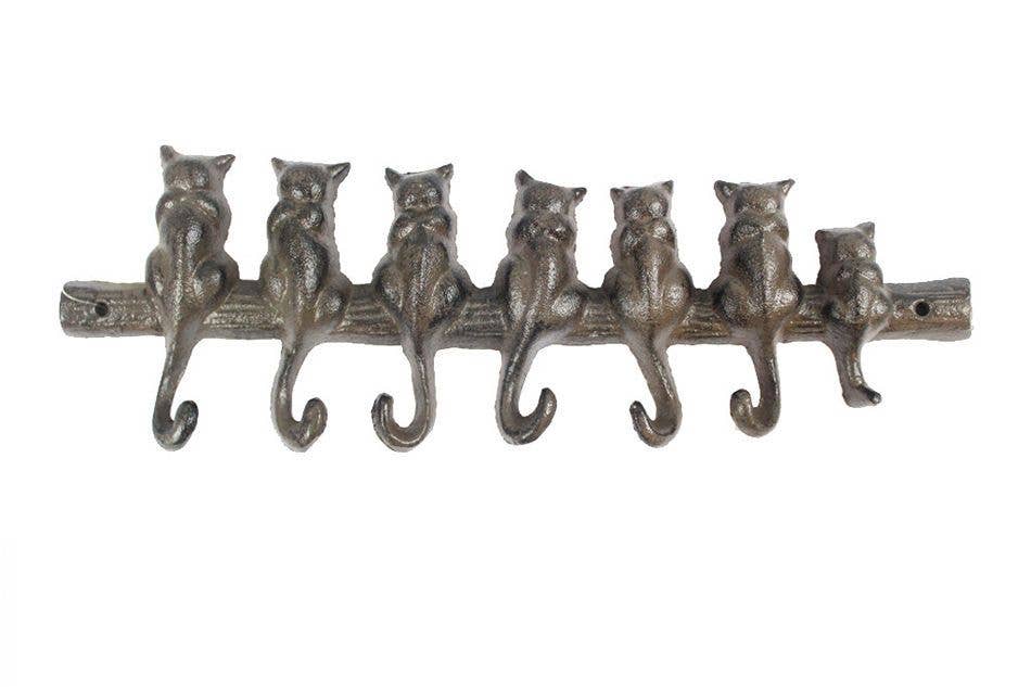 Cat Wall Hooks Cast Iron  13"