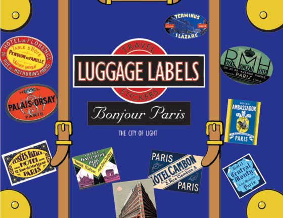 Paris France Hotel Luggage Label Sticker - Baggage Label, Suitcase Sticker,  Vintage French Travel Trunk Decal, 4 x 3  Authentic Size, D15