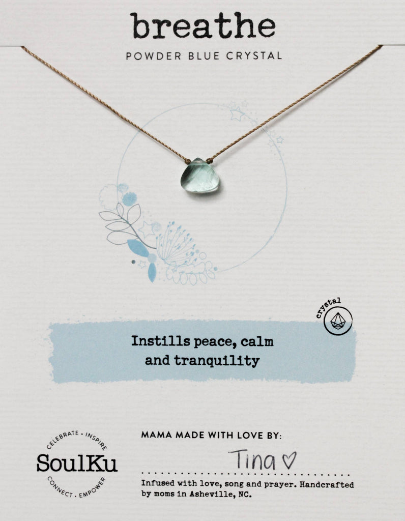 SoulKu - Powder Blue Soul Shine Necklace to Breathe - SS13