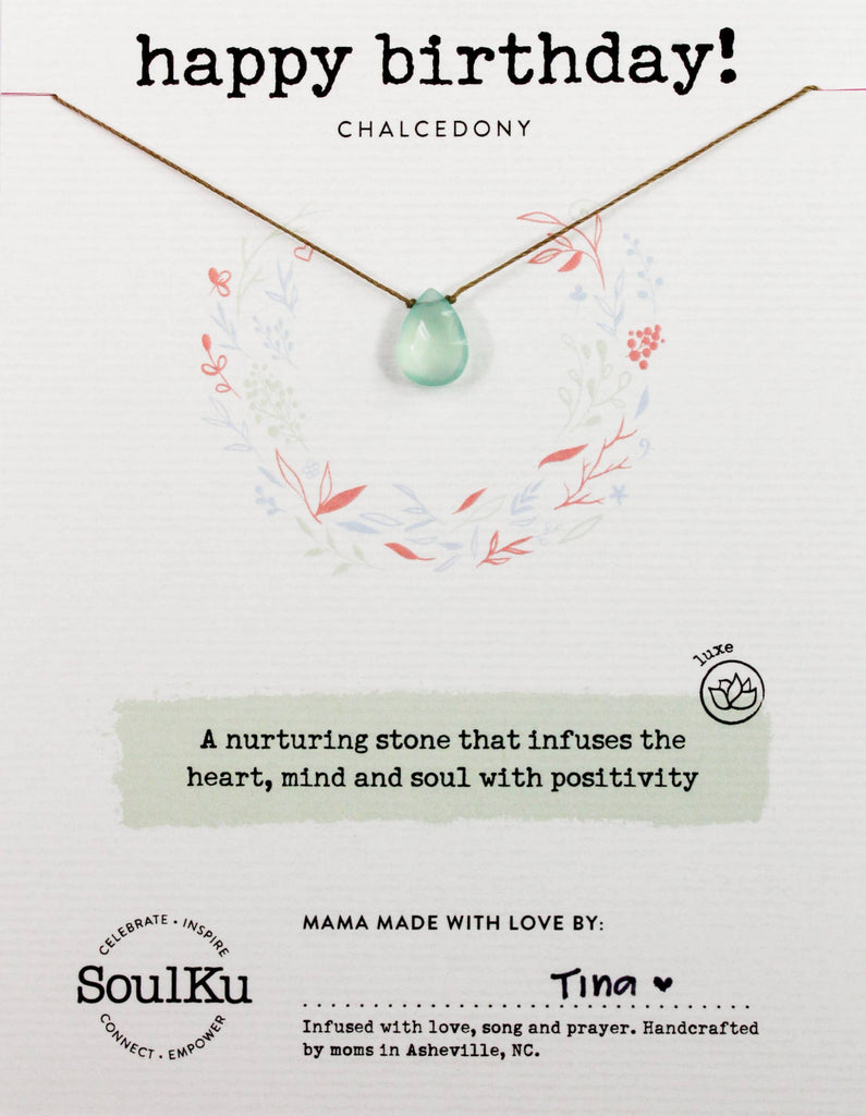 SoulKu - Chalcedony Luxe Necklace for Happy Birthday - BRNK21