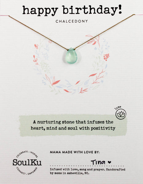 SoulKu - Chalcedony Luxe Necklace for Happy Birthday - BRNK21