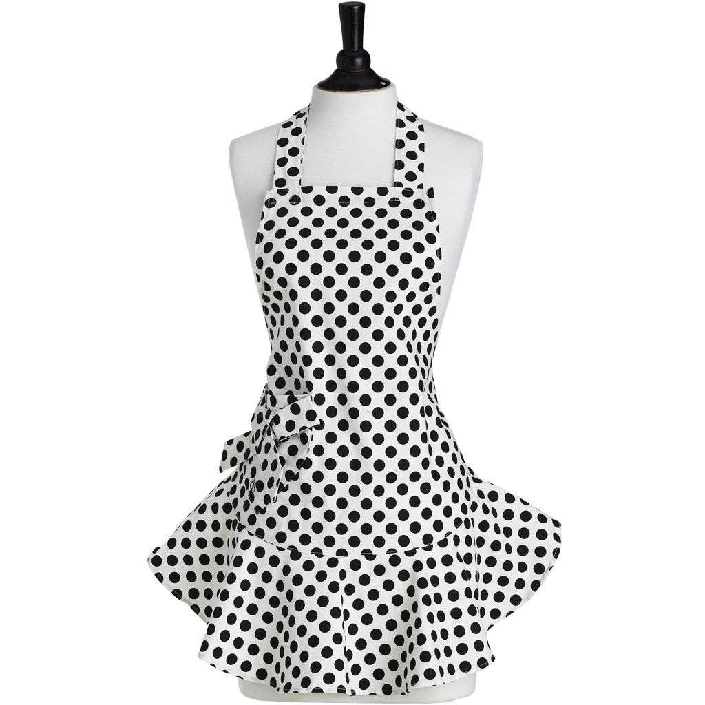 Jessie Steele - Cream and Black Polka Dot Josephine Apron
