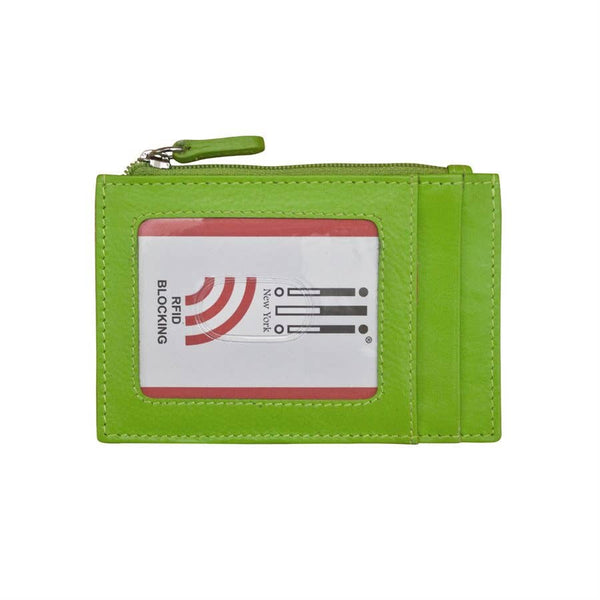 ili New York - 7416 Leather CC-ID Holder with Zip Pocket