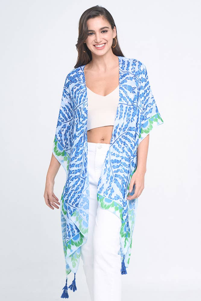 Hana - Abstract Print Summer Kimono Cover Up